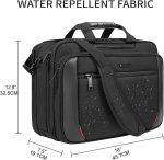 EMPSIGN Laptop Case Briefcase, 17.3 Inch Laptop Bag Expandable Messenger Bag for Men & Women Water Repellent, RFID Blocking Shoulder Bag Canvas Bag for Work, Business Commute Travel School-Black - Image 2